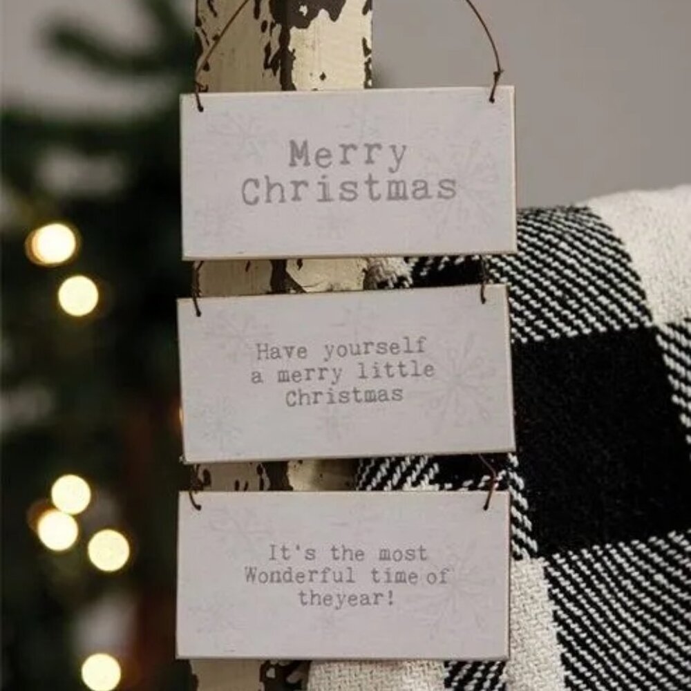 ($5) Merry Christmas Hanging Ornament Sign Set
